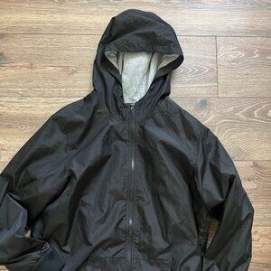 Old Navy Black Jersey Lined Long Sleeve Hooded Jacket Coat XXL (18) Plus